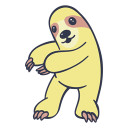 Sloth dance dancing stroke flat PNG Design