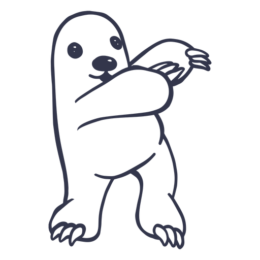 Sloth dancing dance stroke PNG Design