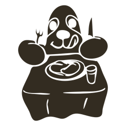 Sloth dish table detailed silhouette PNG Design
