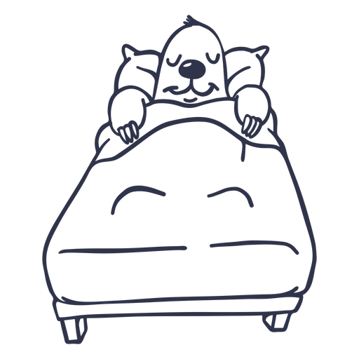 Faultier schläft im Bett Schlaganfall PNG-Design