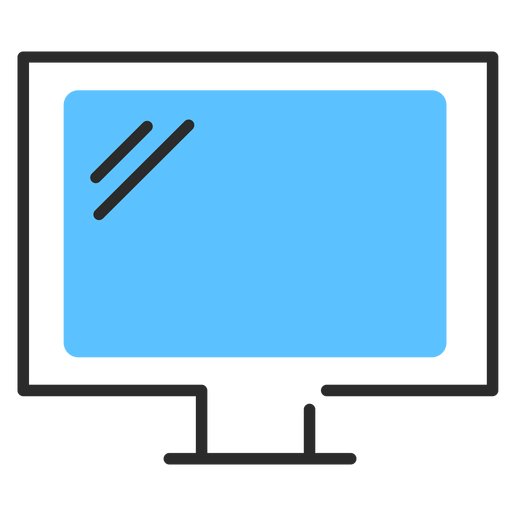 Flacher Strich des Monitorbildschirms PNG-Design