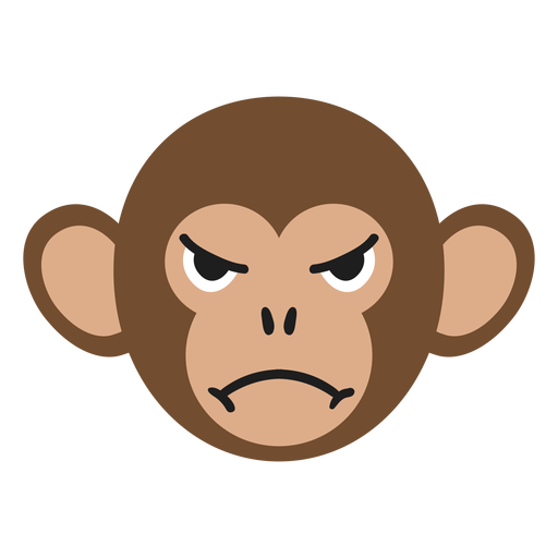 Monkey muzzle angry flat sticker PNG Design