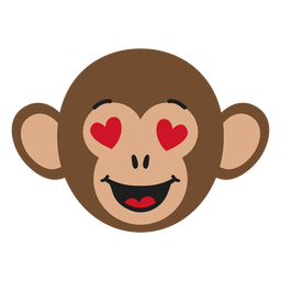 Monkey muzzle enamoured flat sticker PNG Design