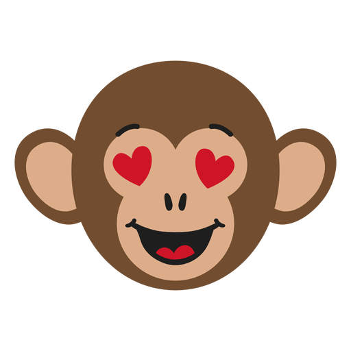 Bozal mono enamorado pegatina plana