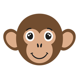 Monkey muzzle joyful flat sticker Transparent PNG