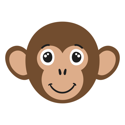 Adesivo liso com focinho de macaco alegre Desenho PNG