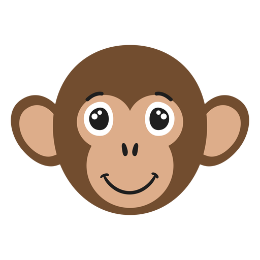 Monkey muzzle joyful flat sticker PNG Design