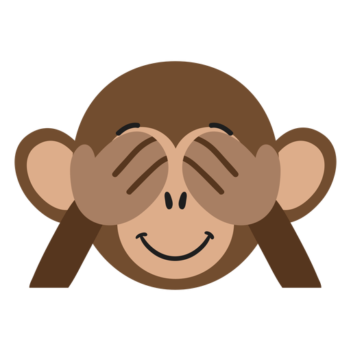 Etiqueta engomada plana juguetona del hocico del mono Diseño PNG