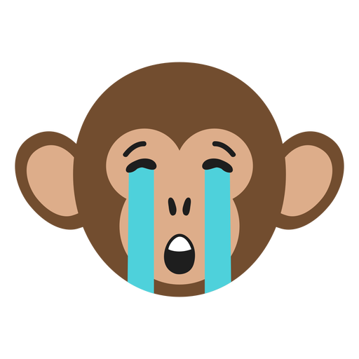 Monkey muzzle sad flat sticker PNG Design