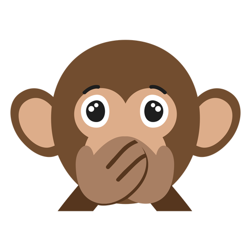 Stiller flacher Aufkleber der Affenm?ndung PNG-Design