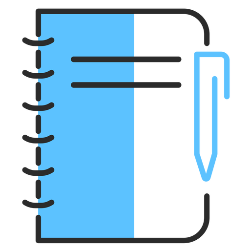 Caneta de caderno com traço plano Desenho PNG