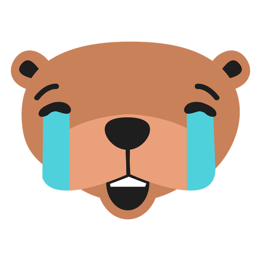 Adesivo de focinho de lontra triste plano Desenho PNG