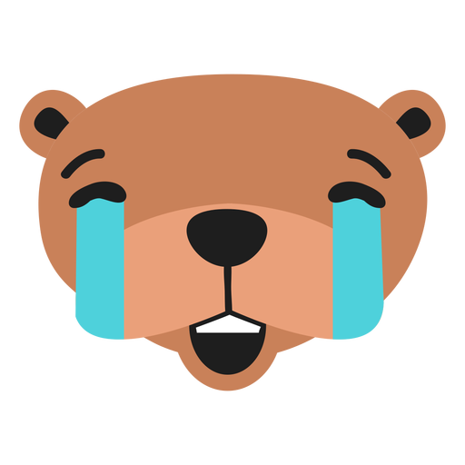 Otter muzzle sad flat sticker PNG Design