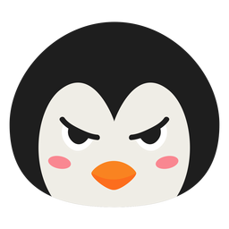 Penguin muzzle angry flat sticker Transparent PNG