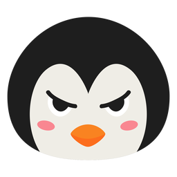 Pinguin Schnauze wütend flachen Aufkleber PNG-Design