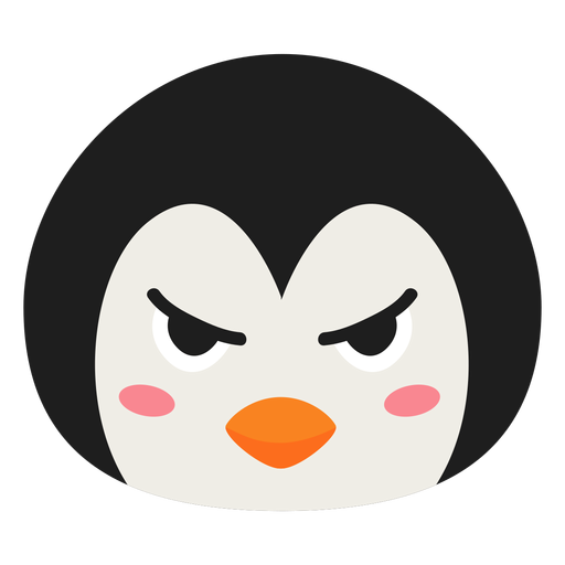 Adesivo plano de focinho de pinguim zangado