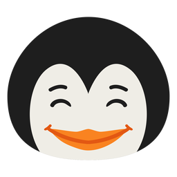 Penguin muzzle joyful flat sticker Transparent PNG