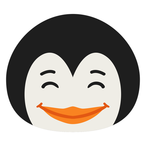 Penguin muzzle joyful flat sticker PNG Design