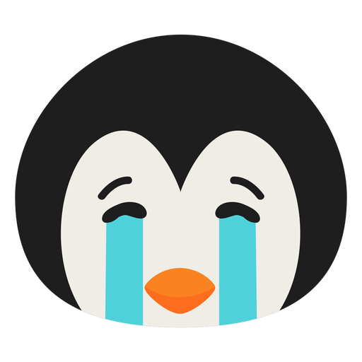 Pingüino hocico triste pegatina plana Diseño PNG