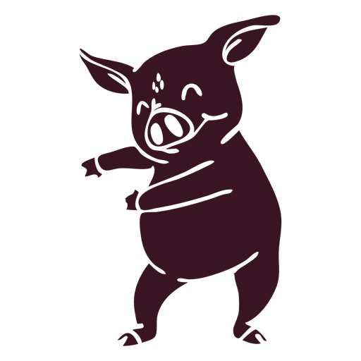 Pig dance dancing detailed silhouette PNG Design