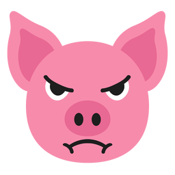 Bozal de cerdo enojado pegatina plana Diseño PNG