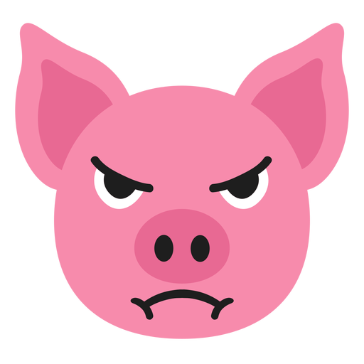 Pig muzzle angry flat sticker Transparent PNG & SVG vector file