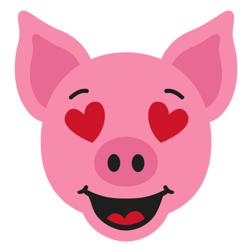 Pig muzzle enamoured flat sticker PNG Design