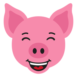 Pig muzzle happy flat sticker PNG Design