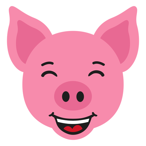 Pig muzzle happy flat sticker PNG Design