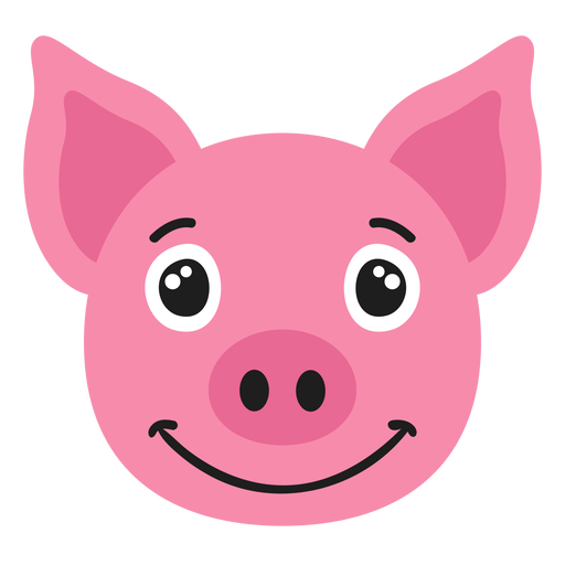 Pig muzzle joyful flat sticker PNG Design