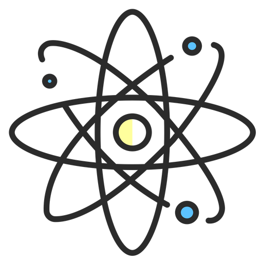 Planetary atom model flat stroke
