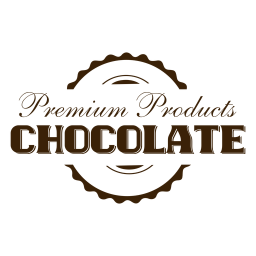 Adesivo de distintivo de chocolate de produtos premium Desenho PNG