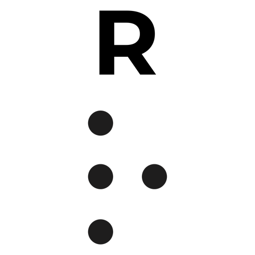 R r letter dot spot stroke PNG Design