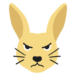 Conejo conejito hocico enojado pegatina plana Diseño PNG