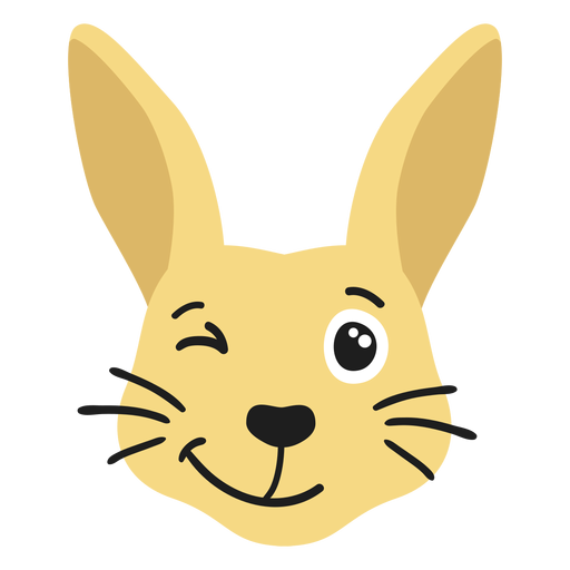 Kaninchen Hasen Schnauze froh flache Aufkleber PNG-Design