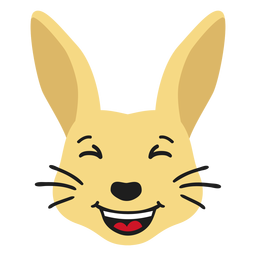 Rabbit bunny muzzle happy flat sticker PNG Design
