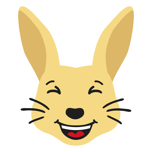 Rabbit bunny muzzle happy flat sticker - Transparent PNG & SVG vector file