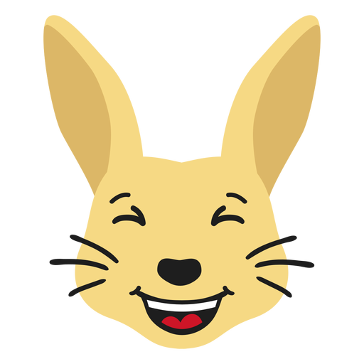 Rabbit bunny muzzle happy flat sticker PNG Design