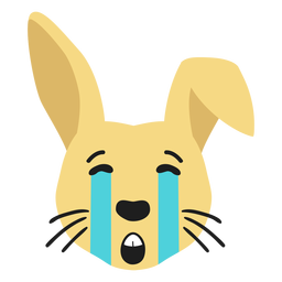 Conejo conejito bozal triste pegatina plana Diseño PNG