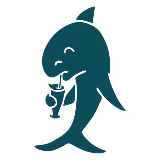Shark cocktail detailed silhouette