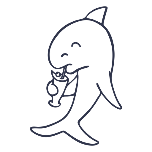 Curso de coquetel de tubarão Desenho PNG