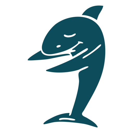 Tiburón bailando danza silueta detallada Diseño PNG
