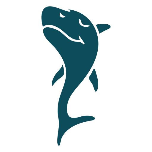 Tiburón saltando feliz silueta detallada Diseño PNG