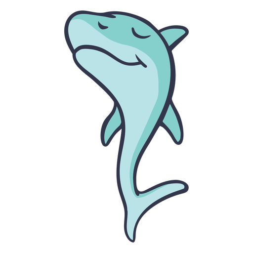 Hai springt glücklich Schlag flach PNG-Design