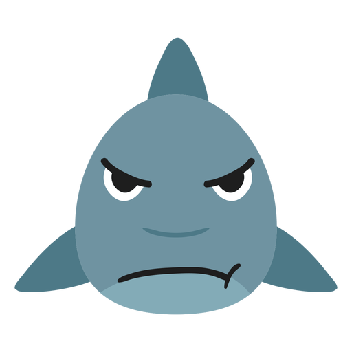 Shark muzzle angry flat sticker PNG Design