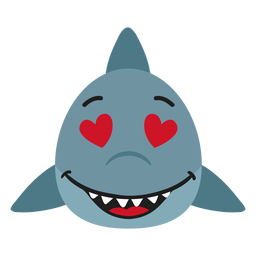 Pegatina plana enamorado hocico de tiburón Diseño PNG