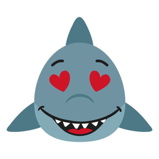 Shark muzzle enamoured flat sticker PNG Design