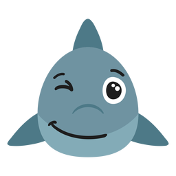 Shark muzzle glad flat sticker PNG Design Transparent PNG