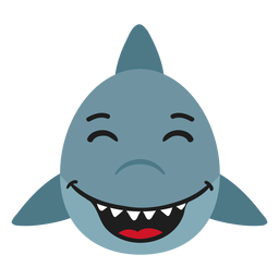Shark muzzle happy flat sticker PNG Design