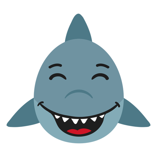 Etiqueta engomada plana feliz boca de tibur?n